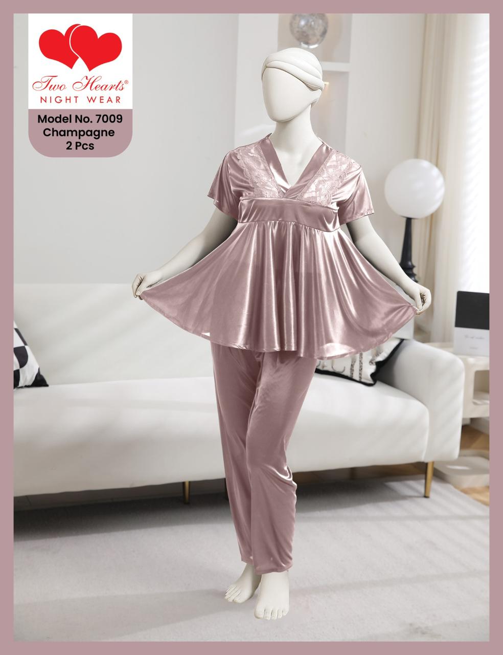knee length dresses for ladies SR-POCKET PRINTED NIGHT SUIT main image 1